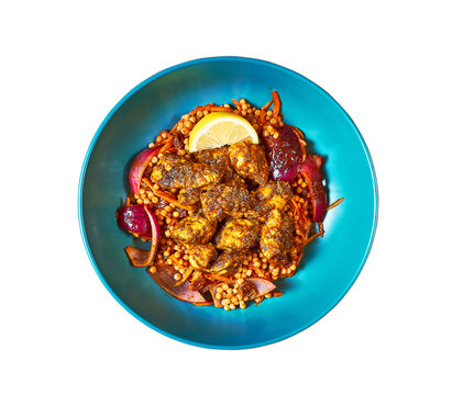 spiced chicken and giant couscous mea