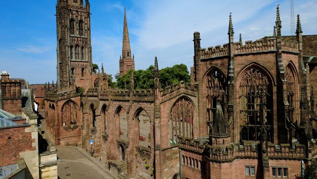 Coventry Cathedral Landmark Surrounded by Historic City Architecture