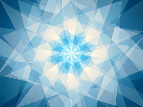 Blue geometric kaleidoscope abstract pattern
