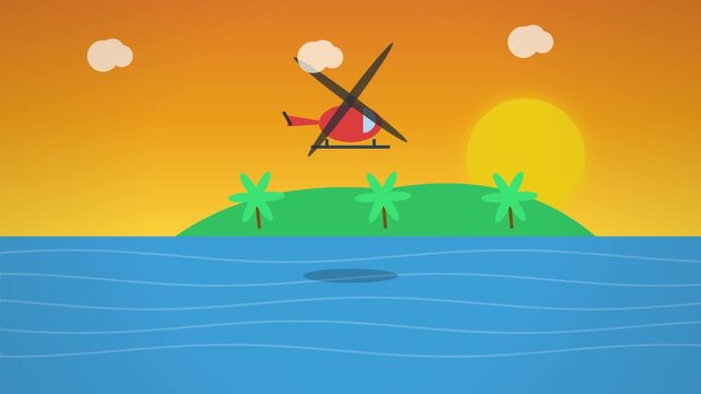 Cinematic 4K 60fps Tropical Island Explorer Journey with Lush Palm Trees and Crystal Clear Water
