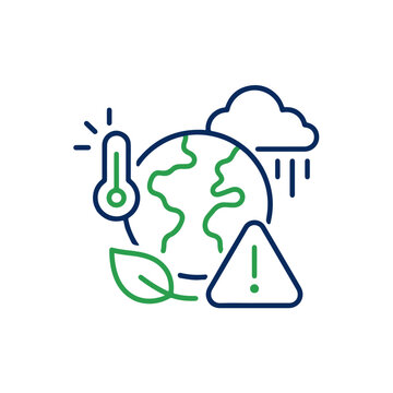 Climate Risk Assessment and Global Warming Warning Icon