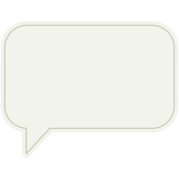 Flat style icon illustration of speech bubble dialog box isolated on transparent background. Graphic design element clip art for message chat text space assets.
