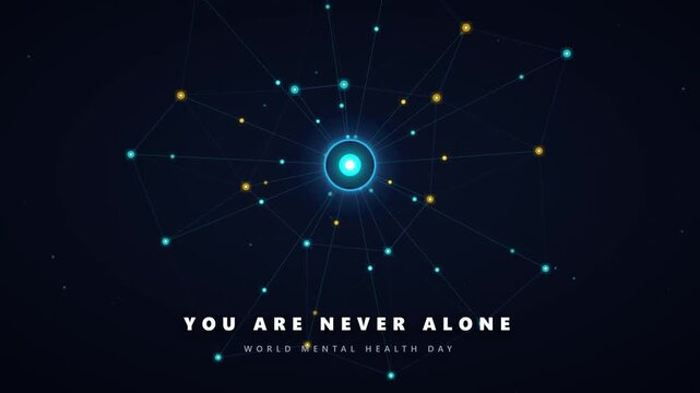 World Mental Health Day Conceptual Background with Network Connection Graphics