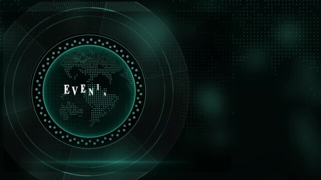 Evening news broadcast design with futuristic digital globe