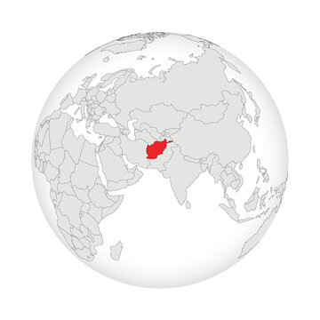 Location map of Afghanistan.Afghanistan on globe