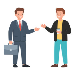Fototapeta premium Businessmen discussing professional partnership together