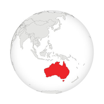Location map of Australia.Australia on globe