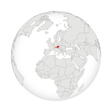 Location map of Austria.Austria on globe