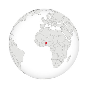 Location map of Benin.Benin on globe
