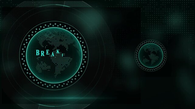 Breaking news holographic globe display with futuristic design