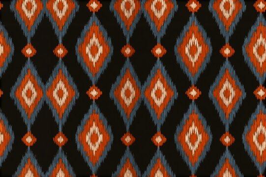 Abstract ethnic ikat background. Seamless pattern in tribal. Aztec geometric ornament print. Design for wallpaper, illustration, fabric, clothing, carpet, textile, batik, embroidery.
