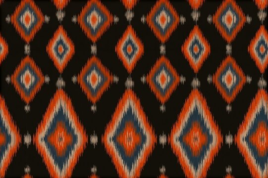 Abstract ethnic ikat background. Seamless pattern in tribal. Aztec geometric ornament print. Design for wallpaper, illustration, fabric, clothing, carpet, textile, batik, embroidery.
