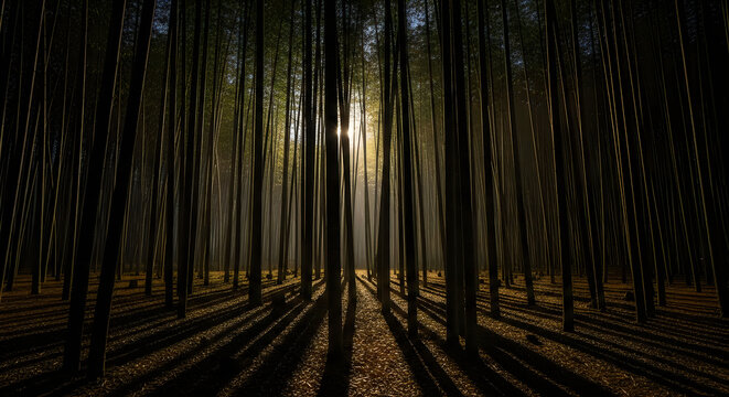 Abstract forest light a mid autumn festival inspired digital art composition