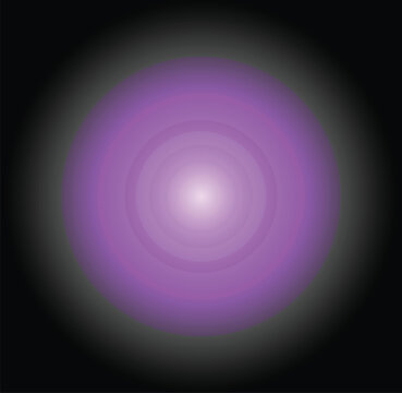 Bright purple glowing circle light effect with soft rings on a dark background for abstract digital design and futuristic magic atmosphere concepts
