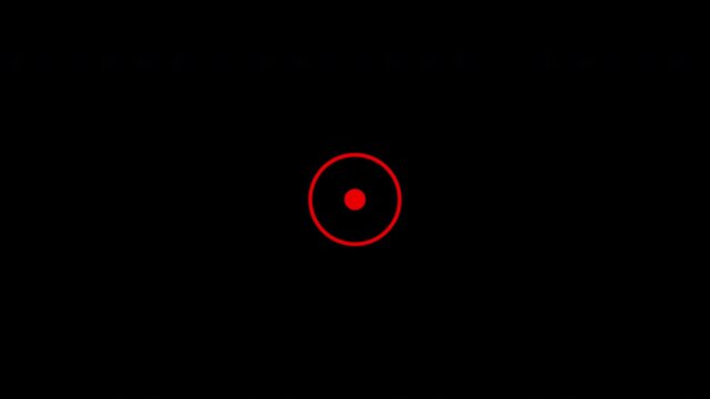 A bright cyan concentric circle with a solid cyan dot in the center against a deep on transparent background with alpha channel.