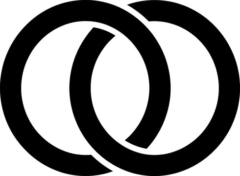 Two interlocking circles logo design