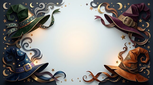 Abstract floral frame with vibrant colors and delicate textures creating a beautiful border