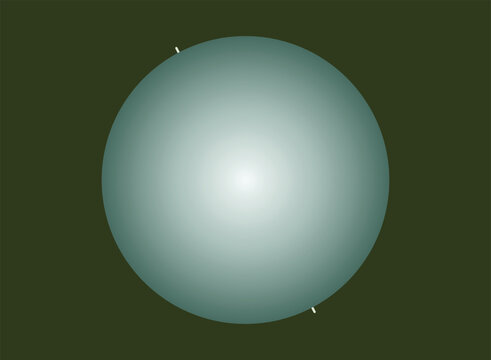 A single soft glowing blue circular sphere with a light gradient effect centered on a dark olive green background for a modern minimal design