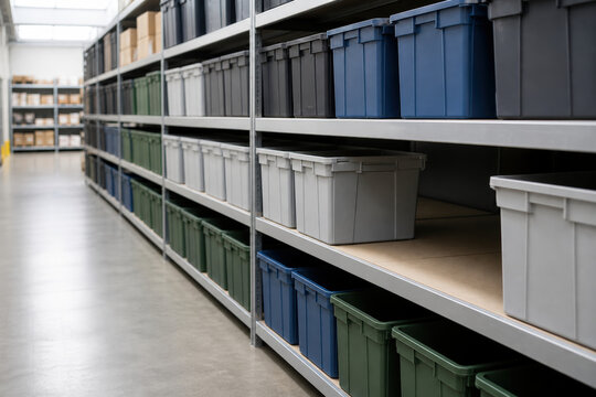 Warehouse Replenishment Slot with Organized Storage Bins for Efficient Inventory Restocking