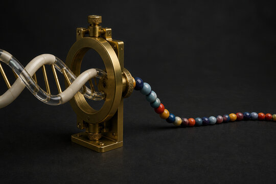 Genomic Sequencing Metaphor Transforming DNA Helix into Digital Genetic Information