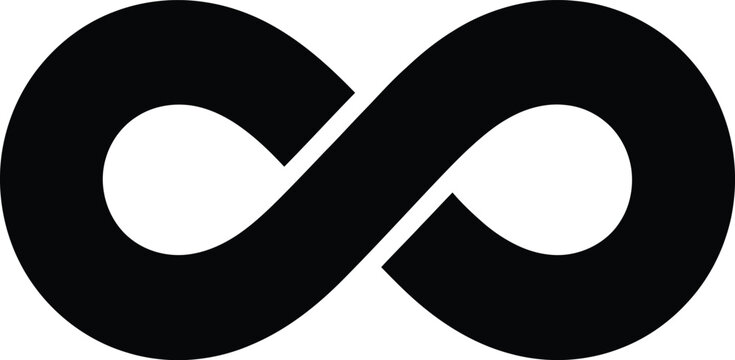 infinity icon, infinity symbol, eternity symbol, endless loop, forever icon, endless sign, mobius strip, solid icon, black icon, bold icon, ui element, user interface, web icon, mobile app icon, vecto