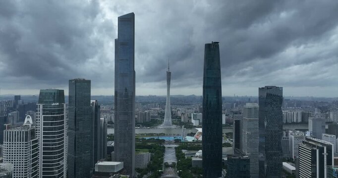 Aerial view of landscape in Guangzhou city, China