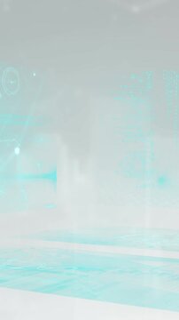Animation of data processing over white background