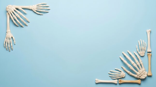 Human arm and hand skeleton model isolated
