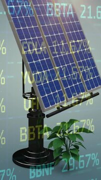 Animation of data processing over solar panels