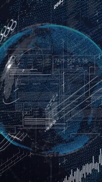 Animation of data processing over globe