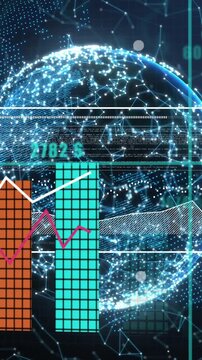 Animation of data processing over globe