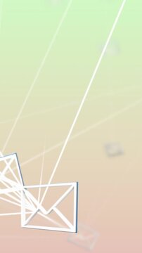 Animation of envelope icons with network of connections