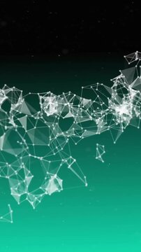 Animation of dna strand on black and green background