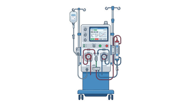Dialysis Machine Medical Equipment Isolated Transparent Background