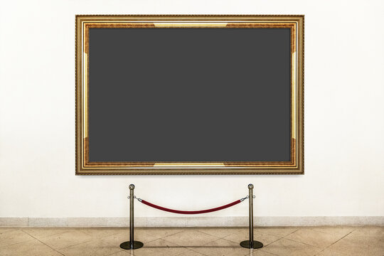 Empty frame in art gallery, suitable as mockup