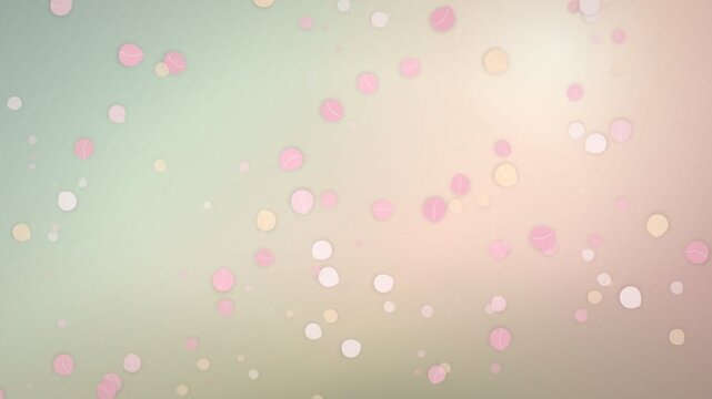 pink background with petals and hearts