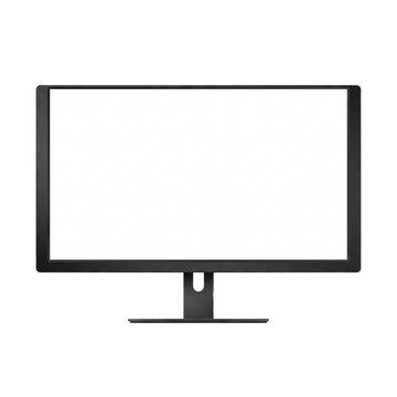 Minimalist black computer display screen on studio background