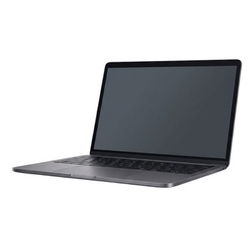 Modern dark metal laptop computer isolated on white background