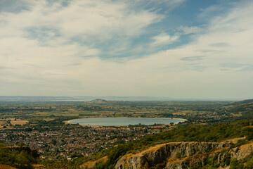Panoramic view of Cheddar Gorge landscape with water reservoir © Sandor Szmutko