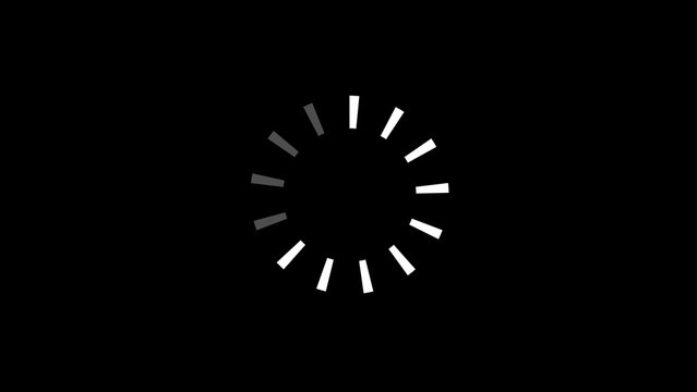 Loading spinner with grey segments represents system progress. Loading spinner for digital data buffering indicator. Loading spinner background for internet software update interface.