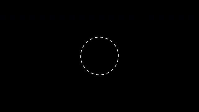 Minimalist white dotted circle preloader animation on transparent background, seamless loop buffering icon animation with Alpha channel in 4K VIDEO
