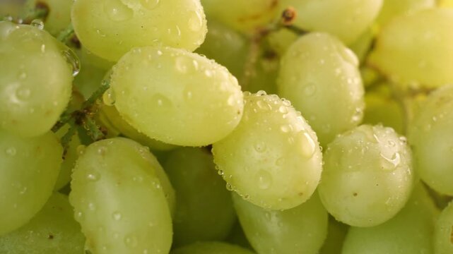 Close up view of hanging grapes