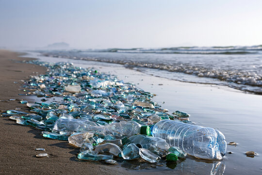 Plastic waste washed up on otherwise beautiful beach powerful