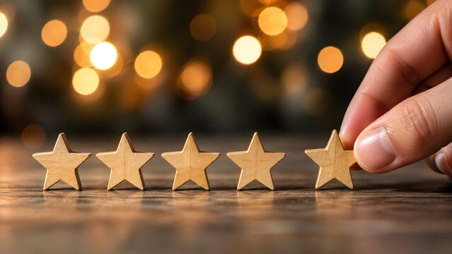 Five Star Customer Rating and Positive Review Concept