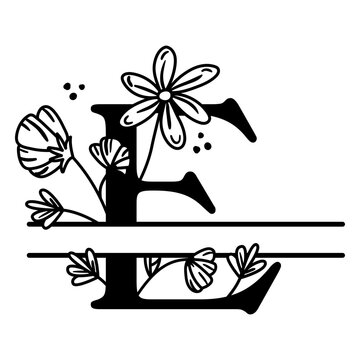 Floral split e monogram