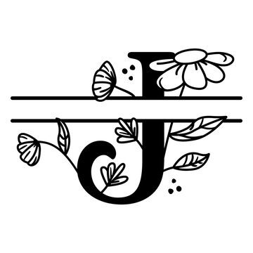 Floral split j monogram