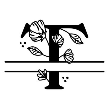 Floral split t monogram