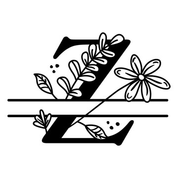 Floral split z monogram