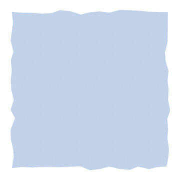 A square piece of light blue grid paper with rough torn edges for school or office work notes and mathematical calculation planning and design