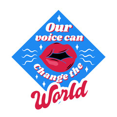 Fototapeta premium Change the world badge